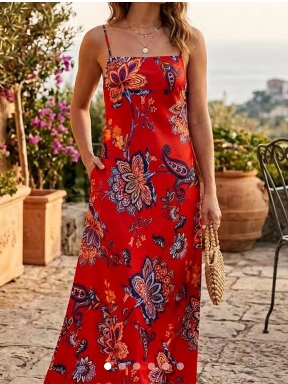 NWT - House of Harlow - 1960 Floral Spaghetti-Strap Maxi Dress